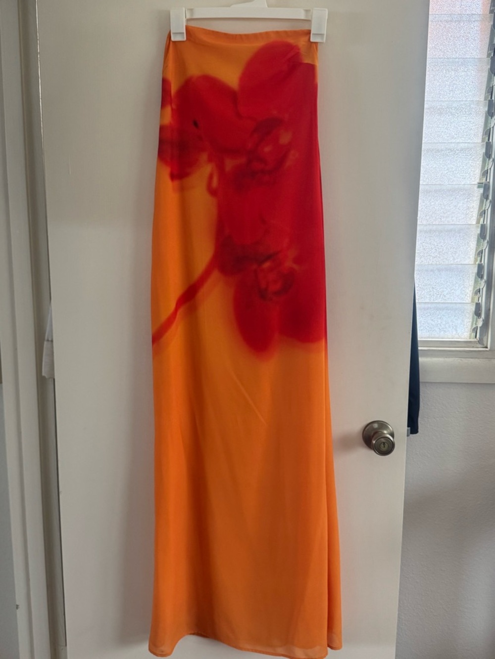 Meshki Amaya Strapless Chiffon Maxi Dress - Koi Orchid Print. - Picture 2 of 7